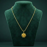 Gold finish floral traditional pendant necklace with unique design