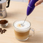 Portable milk frother whisk for home and office use