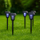 Set of solar bug zapper garden lights for pathway and lawn
