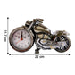 Back view of stylish motorcycle alarm clock for table use
