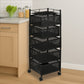 Multipurpose 5 Layer Kitchen Storage Trolley with caster wheels for mobility