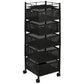 Black metal kitchen organizer trolley perfect for pantry and bathroom storage