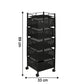 Rolling Kitchen Storage Cart with sturdy metal frame and mesh baskets