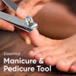 Close-up image of sharp stainless steel nail cutter blades