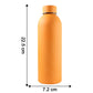 Size comparison chart for the 500ml insulated orange water bottle