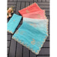 Generic Women's Digital Printed  Geogette Saree With Unstitched Blouse (Blue, 5-6 Mtrs)