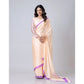 Generic Women's Soft Crepe Silk Printed Ready To Wear Saree With Unstitched Blouse 5.5Mtr (Beige)