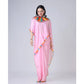 Generic Women's Soft Crepe Silk Printed Ready To Wear Saree With Unstitched Blouse 5.5Mtr (Pink)