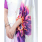 Generic Women's Soft Crepe Silk Printed Ready To Wear Saree With Unstitched Blouse 5.5Mtr (Purple)
