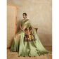 Generic Women's Silk Printed Saree With Unstitched Blouse 5.5Mtr (Mehendi)