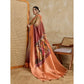Generic Women's Silk Printed Saree With Unstitched Blouse 5.5Mtr (Peach)