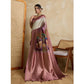 Generic Women's Silk Printed Saree With Unstitched Blouse 5.5Mtr (Wine)