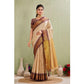 Generic Women's Silk Blended Jaquard Woven Saree With Unstitched Blouse 5.5Mtr (Beige)