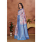 Generic Women's Banarasi Silk Jaquard Woven Saree With Unstitched Blouse 5.5Mtr (Pink)