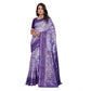Generic Women's Banarasi Silk Jaquard Woven Saree With Unstitched Blouse 5.5Mtr (Purple)
