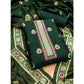 Generic Women's Banarasi Silk Printed Unstitched Salwar Suit Material With Dupatta (Bottle Green, 3Mtrs)