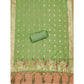 Generic Women's Banarasi Silk Printed Unstitched Salwar Suit Material With Dupatta (Pista, 3Mtrs)