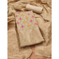 Generic Women's Banarasi Silk Printed Unstitched Salwar Suit Material With Dupatta (Cream, 3Mtrs)
