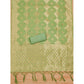 Generic Women's Banarasi Silk Printed Unstitched Salwar Suit Material With Dupatta (Pista, 3Mtrs)