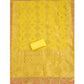 Generic Women's Banarasi Silk Printed Unstitched Salwar Suit Material With Dupatta (Yellow, 3Mtrs)