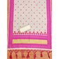 Generic Women's Banarasi Silk Printed Unstitched Salwar Suit Material With Dupatta (Pink, 3Mtrs)