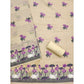Generic Women's Banarasi Silk Printed Unstitched Salwar Suit Material With Dupatta (Cream, 3Mtrs)
