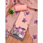 Generic Women's Banarasi Silk Printed Unstitched Salwar Suit Material With Dupatta (Peach, 3Mtrs)