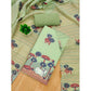 Generic Women's Banarasi Silk Printed Unstitched Salwar Suit Material With Dupatta (Pista, 3Mtrs)