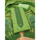 Generic Women's Banarasi Silk Printed Unstitched Salwar Suit Material With Dupatta (Pista, 3Mtrs)