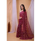 Generic Women's Georgette Printed Saree With Unstitched Blouse 5.5Mtr (Maroon)