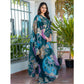 Generic Women's Cotton Blend Printed Kurti With Pant Dupatta Set (Rama)