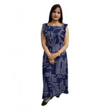 Generic Women's Casual Crepe Sleeveless Dress (Blue)