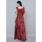 Generic Women's Casual Crepe Sleeveless Dress (Maroon)