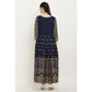 Generic Women's Casual Rayon 3-4th Sleeves Anarkali Kurti (Blue)