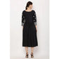 Generic Women's Casual Rayon 3-4th Sleeves Kurti (Black)