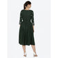 Generic Women's Casual Rayon 3-4th Sleeves Kurti (Green)