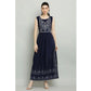 Generic Women's Casual Rayon Sleeveless Kurti (Blue)
