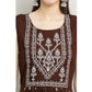 Generic Women's Casual Rayon Sleeveless Kurti (Brown)