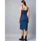Generic Women's Casual Denim Sleeveless Dress (Blue)