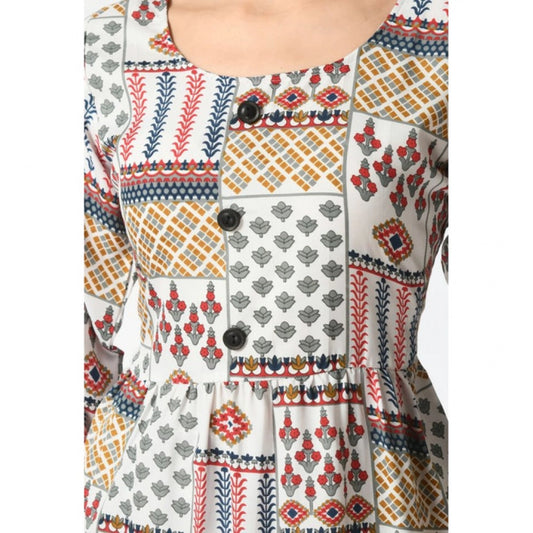 Generic Women's Casual Crepe 3-4th Sleeves Cord Set (White)