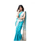 Generic Women's Soft Lichi Silk Printed Saree With Unstitched Blouse 5.5Mtr (Sky-Blue)
