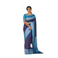 Generic Women's Soft Lichi Silk Printed Saree With Unstitched Blouse 5.5Mtr (Blue)