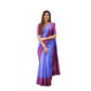 Generic Women's Soft Lichi Silk Printed Saree With Unstitched Blouse 5.5Mtr (Blue)