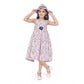 Generic Girl's Cotton Printed Sleeve Less Round Neck Dress (Pink)