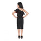 Generic Girl's Knitted Soild Sleeve Less Off Shoulder Dress (Black)