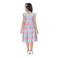 Generic Girl's Lycra Printed Sleeve Less Round Neck Dress (Multicolor)