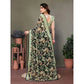 Generic Women's Chiffon Printed Saree With Unstitched Blouse 5.5Mtr (Green)