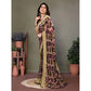 Generic Women's Chiffon Printed Saree With Unstitched Blouse 5.5Mtr (Beige)