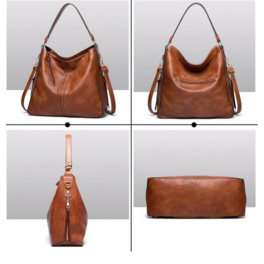 Generic Women's PU Leather Zipper Handbag