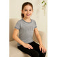 Generic Girl's Cotton Printeded Round Neck T-Shirt (Grey)